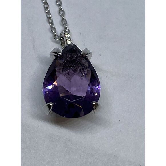 Tiara SP2375WAM Teardrop 18" Pendant Necklace in Sterling Silver MSRP $140 NM214 - Picture 4 of 5